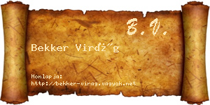 Bekker Virág névjegykártya